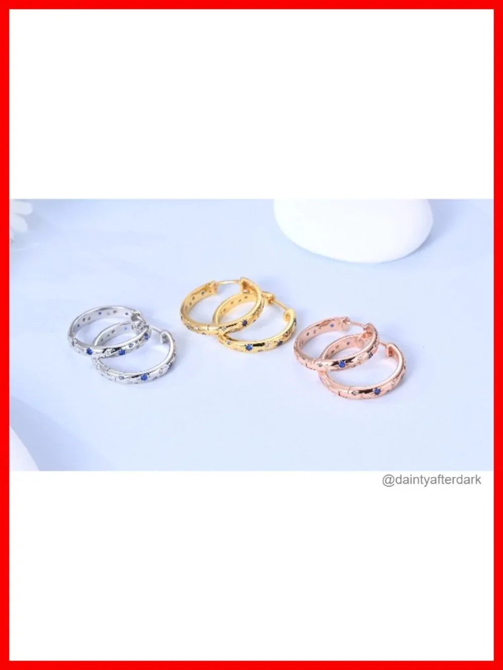 925 Sterling Silver Hoop Earrings for Women Cubic Zirconia Prong Set Jewelry